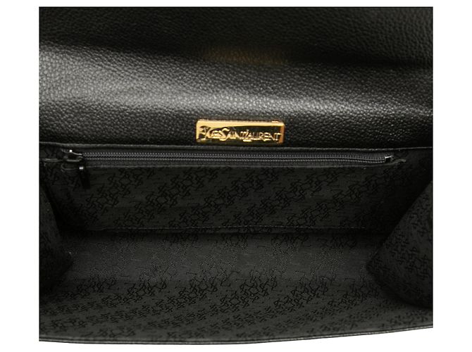 Clutch Saint Laurent in pelle di vitello granulata nera Nero - vista 4