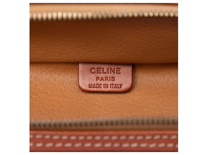 Céline Celine Brown Macadam Coated Canvas Vanity Bag - vue 5