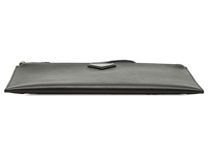 Clutch Wristlet in Saffiano nero Prada - vista 3