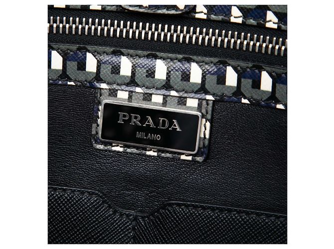 Tote Shopping Prada Black Saffiano Stampato Nero - vista 5
