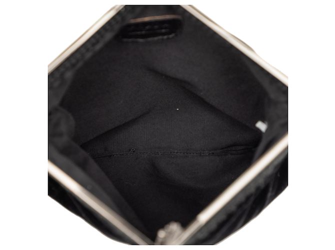 Prada Black Velluto Ricamo Tulip Kisslock Frame Bag - view 4