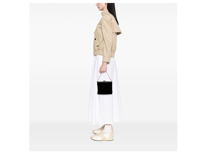 Prada Black Velluto Ricamo Tulip Kisslock Frame Bag - view 6