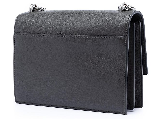 Bolsa transversal Saint Laurent Monogram Sunset em couro de bezerro de grão médio cinza Marrom Cinza antracite - vista 2