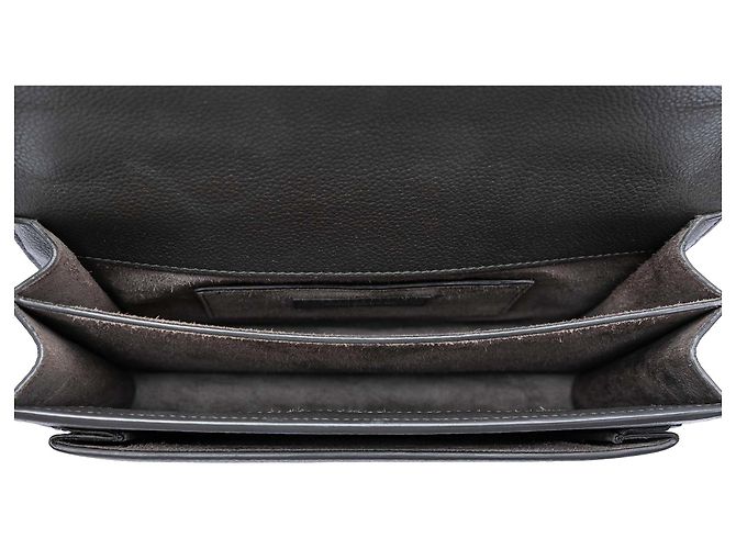 Bolsa transversal Saint Laurent Monogram Sunset em couro de bezerro de grão médio cinza Marrom Cinza antracite - vista 4