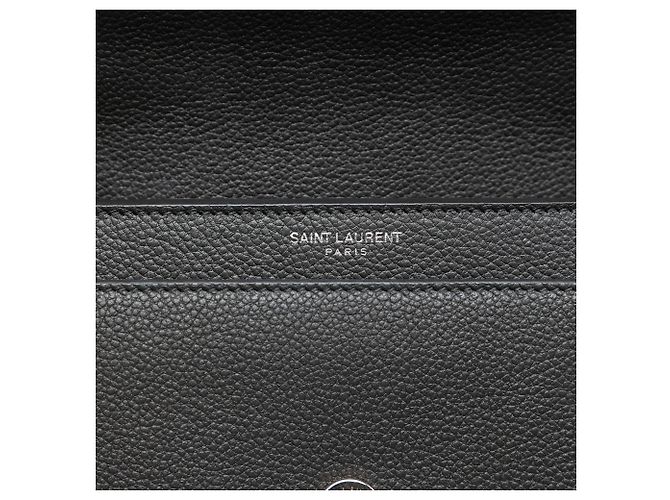 Bolsa transversal Saint Laurent Monogram Sunset em couro de bezerro de grão médio cinza Marrom Cinza antracite - vista 5