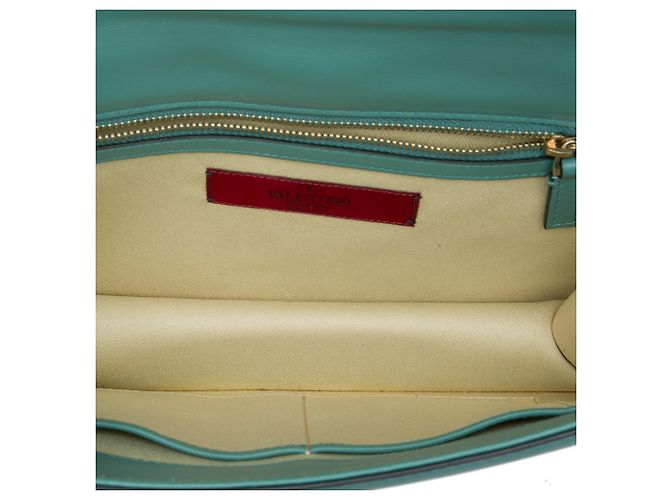 Valentino Blu Borsa a tracolla Rockstud Glam Lock in pelle Medium Turchese - vista 4