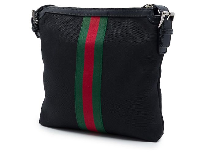 Borsa Messenger Gucci Black GG Techno Canvas Web Nero - vista 2