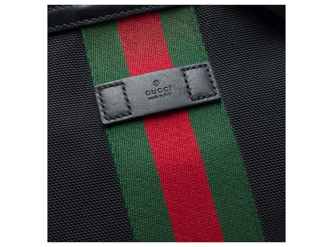 Borsa Messenger Gucci Black GG Techno Canvas Web Nero - vista 5
