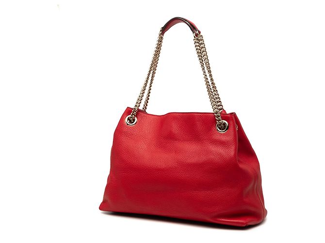 Gucci Soho Chain Tote aus rotem Kalbsleder, Medium - Ansicht 2