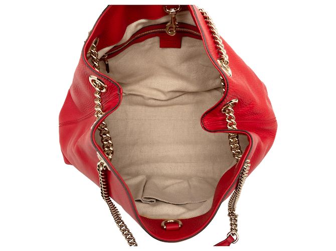 Gucci Soho Chain Tote aus rotem Kalbsleder, Medium - Ansicht 4