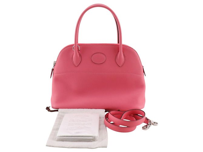 Hermès Bolide 27 in pelle Swift rosa - vista 36