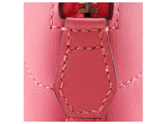 Hermès Bolide 27 in pelle Swift rosa - vista 9