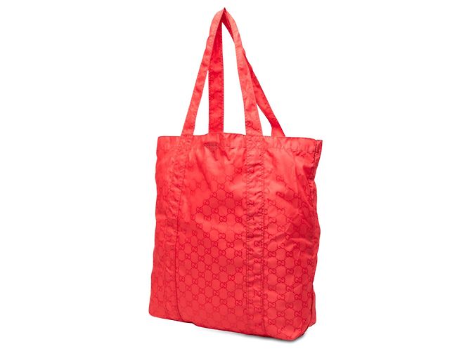 Tote pieghevole Gucci Red GG Nylon Teddy Bear Rosso - vista 2