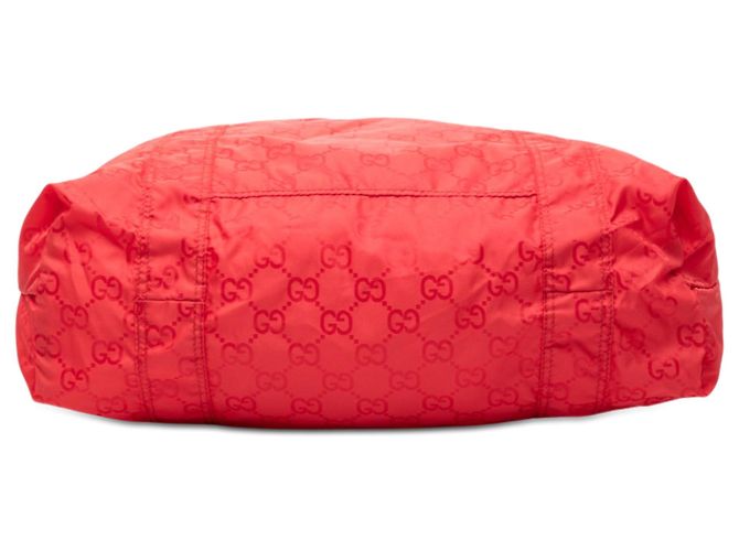 Tote pieghevole Gucci Red GG Nylon Teddy Bear Rosso - vista 3
