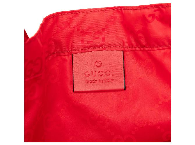 Tote pieghevole Gucci Red GG Nylon Teddy Bear Rosso - vista 5