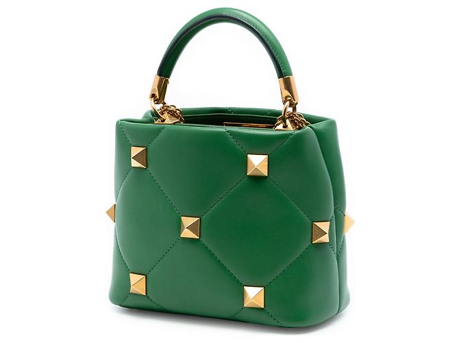 Borsa Valentino Green Small Nappa Roman Stud The Handle Verde - vista 2