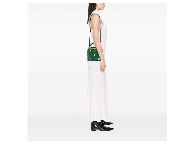 Borsa Valentino Green Small Nappa Roman Stud The Handle Verde - vista 6