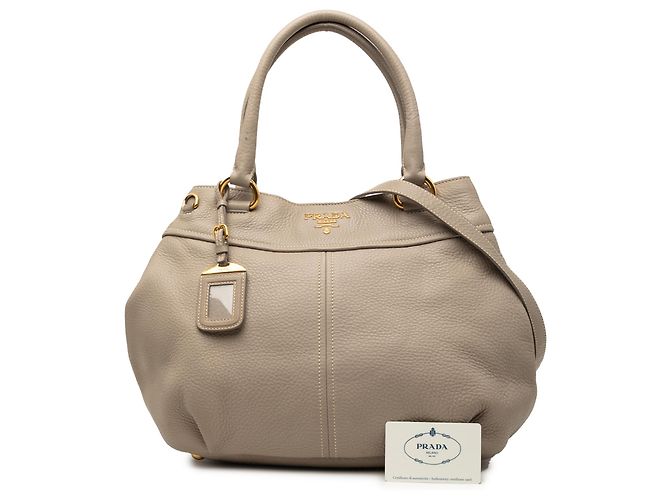 Tote convertibile aperto in Vitello Daino marrone Prada Taupe - vista 7
