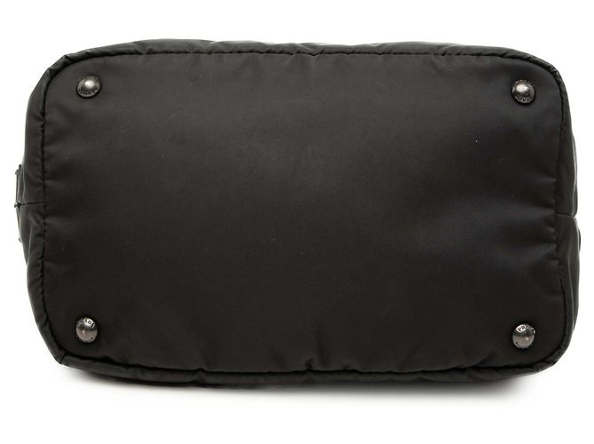 Borsa Satchel Reversibile in Tessuto Marrone Prada Marrone scuro - vista 3