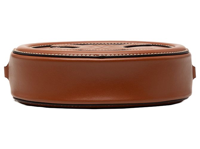 Céline Celine Marrone Borsa a tracolla piccola in pelle di vitello Cuir Triomphe Oval - vista 3