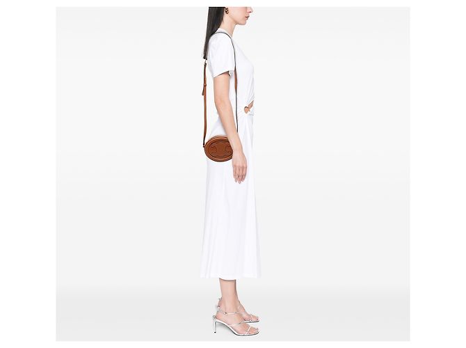 Céline Celine Marrone Borsa a tracolla piccola in pelle di vitello Cuir Triomphe Oval - vista 7