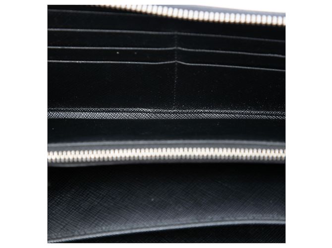 Portafoglio Prada Black Saffiano con tracolla Nero - vista 4