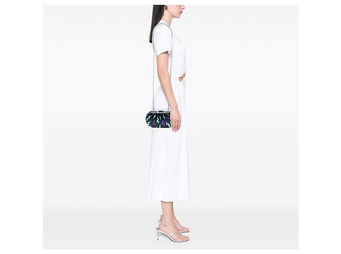 Clutch in pelle Prada Black Universal Studios Leather Thunder Frankenstein con catena Nero - vista 6