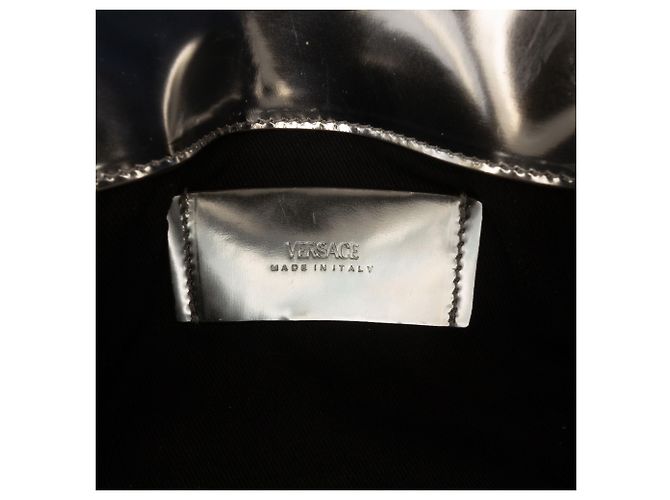 Borsa a tracolla La Medusa Biggie in pelle di vitello metallizzata argento Versace - Ansicht 5