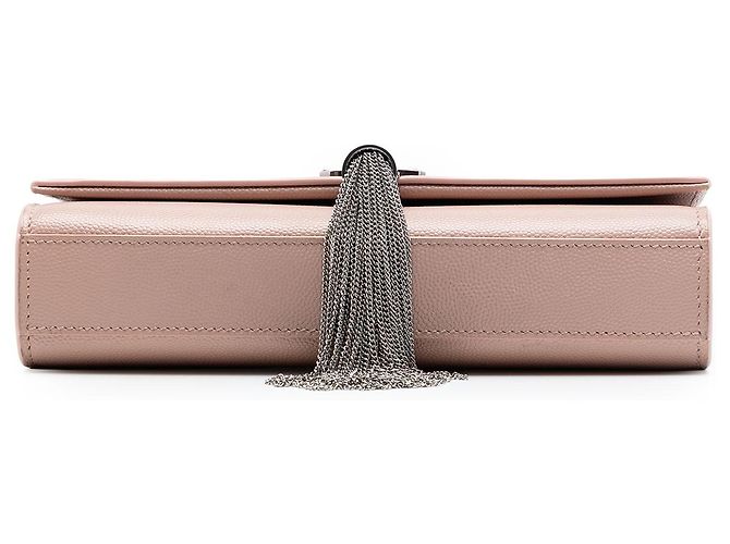 Saint Laurent Borsa a tracolla Kate Tassel in pelle granulata rosa - vista 3