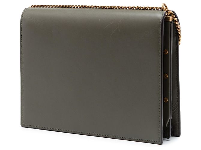 Borsa Saint Laurent Cassandra con chiusura monogramma in scamosciato marrone e pelle di vitello Cachi - vista 2