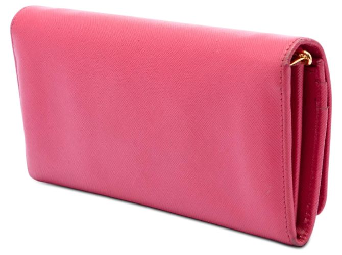 Portafoglio con catena in Saffiano rosa di Prada - vista 2