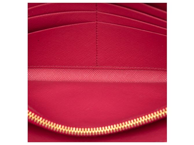 Portafoglio con catena in Saffiano rosa di Prada - vista 4
