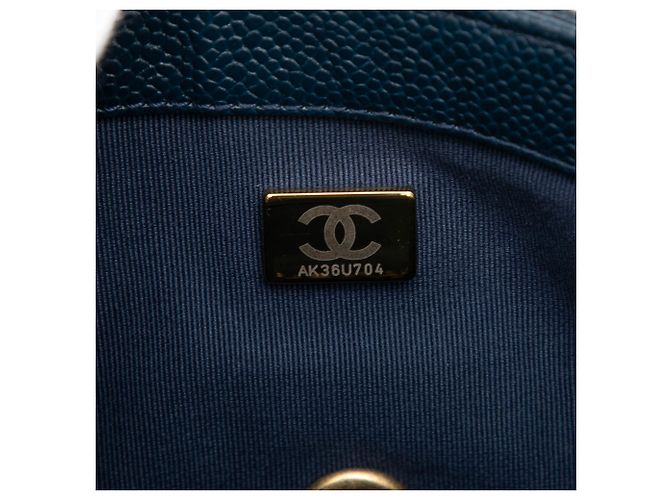 Chanel Blue Mini Quilted Caviar Chain Soul Flap Blu navy - vista 6