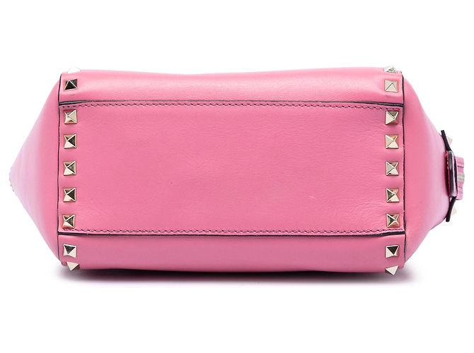 Valentino Pink Mini Leder Rockstud Double Handle Tote - Ansicht 3