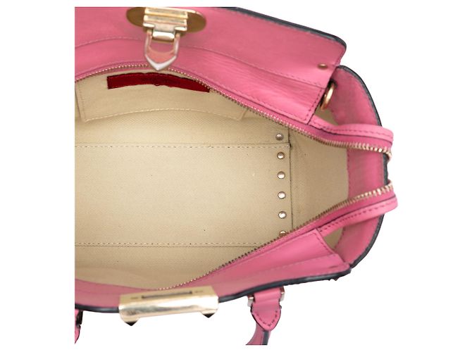 Valentino Pink Mini Leder Rockstud Double Handle Tote - Ansicht 4
