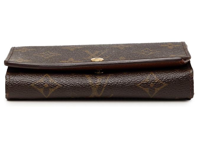 Cartera Louis Vuitton Porte Monnaie Tresor Marrón Monogram Castaño - vista 3