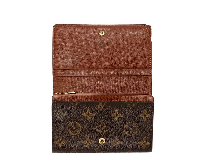 Cartera Louis Vuitton Porte Monnaie Tresor Marrón Monogram Castaño - vista 4