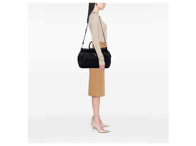 Bow Borsa Prada Black Tessuto con fiocco - vista 6