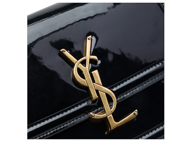 Borsa Solferino in vernice nera Small di Saint Laurent nella scatola Nero - vista 5