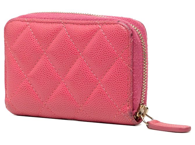 Monedero Chanel Pink CC acolchado Caviar con cremallera Rosa - vista 2