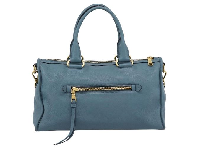 Bolsa Satchel Conversível com Zíper Frontal Prada Vitello Phenix Medium Azul - vista 2