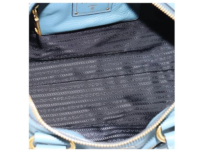 Bolsa Satchel Conversível com Zíper Frontal Prada Vitello Phenix Medium Azul - vista 5