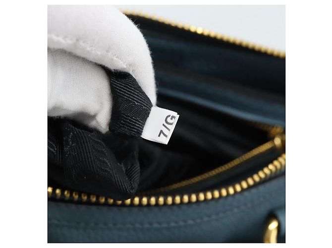 Bolsa Satchel Conversível com Zíper Frontal Prada Vitello Phenix Medium Azul - vista 7