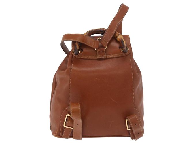 Gucci Vintage Bamboo Leather Mini Marrone - vista 2