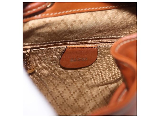 Gucci Vintage Bamboo Leather Mini Marrone - vista 6
