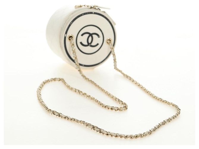 Mini Vanity Case Chanel CC con catena in agnello trapuntato Bianco - vista 7