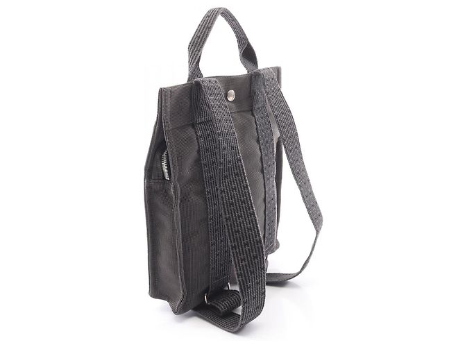 Hermès Zaino Hermes Aline Ad PM Nylon Canvas Grigio - vista 7