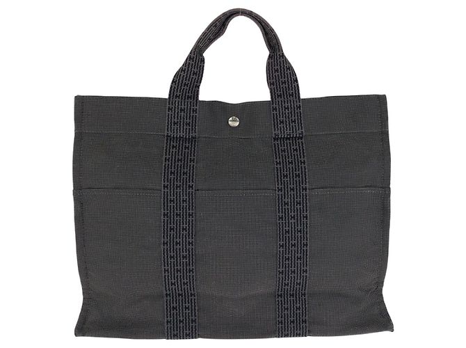 Hermès Hermes Herline MM Tote Bag Polyamide/Polyester Grey - view 2