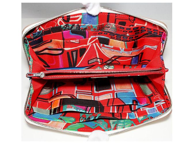 Hermès Portafoglio lungo Hermes Azap in pelle Epsom e seta Rosso - vista 3