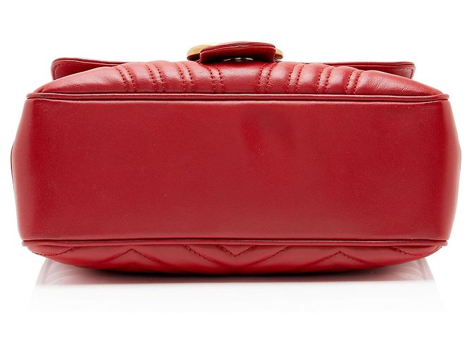 Borsa Gucci Matelasse Leather GG Marmont Zip Around Top Handle Rosso - vista 4
